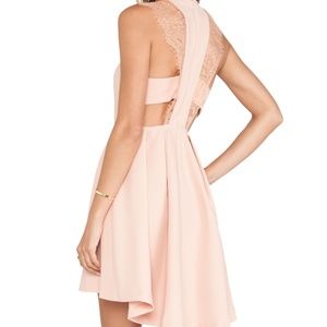 BCBG Blush Lace Racerback Cocktail Dress